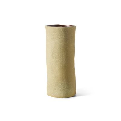 Vase , long mud brown