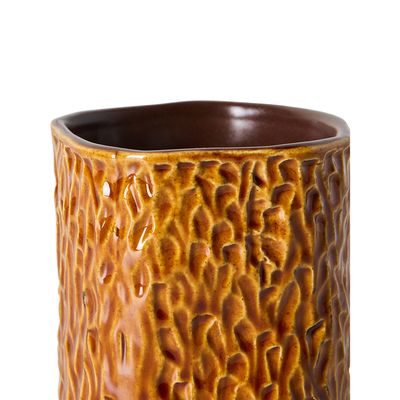 Vase , rugged burnt caramel 